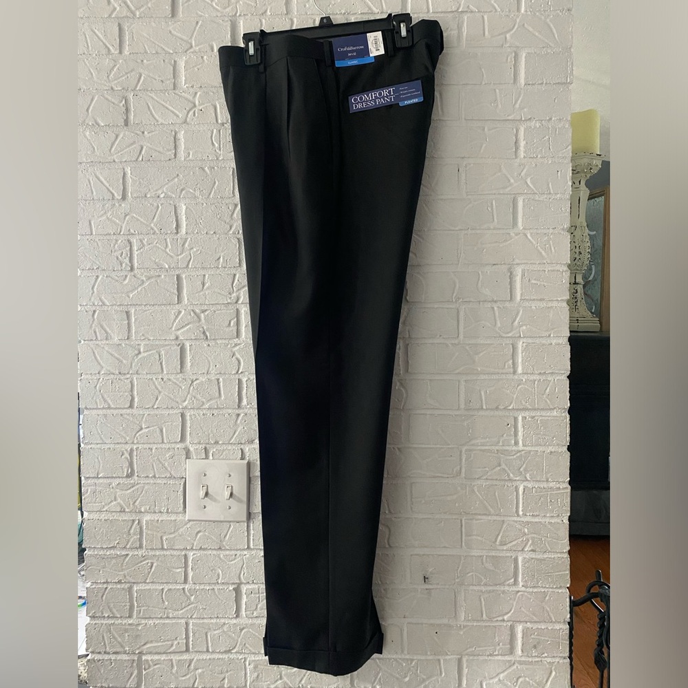 NWT Croft & Barrow Comfort Dress Pant Pleated 34x32